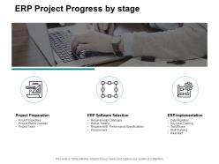 Erp project progress by stage ppt powerpoint presentation slides layout