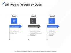 Erp project progress by stage preparation implementation ppt powerpoint presentation objects