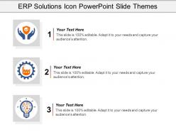 Erp solutions icon powerpoint slide themes