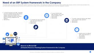 Erp system framework implementation need of an erp system framework in the company