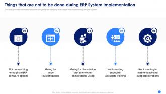 Erp system framework implementation things that are not to be done during erp system