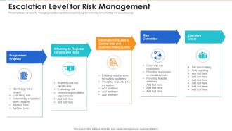Escalation level for risk management