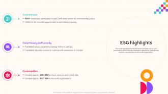 Esg Highlights Nielsen Company Profile Ppt Slides Background Designs