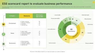 ESG Scorecard Report To Evaluate Business Performance