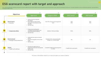 ESG Scorecard Report With Target And Approach