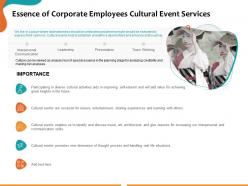 Essence Of Corporate Employees Cultural Event Services Ppt Powerpoint Presentation Graphics