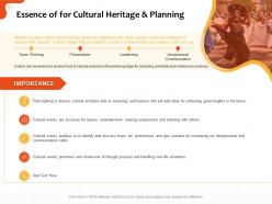 Essence of for cultural heritage and planning ppt template