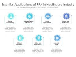 Essential applications of rpa in healthcare industry