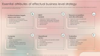 Essential Attributes Of Effectual Business Level Strategy