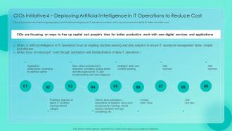 Essential CIOS Initiatives For IT CIOS Initiative 4 Deploying Artificial Intelligence In IT Operations To Reduce