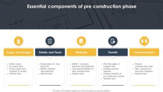Essential Components Of Pre Construction Phase