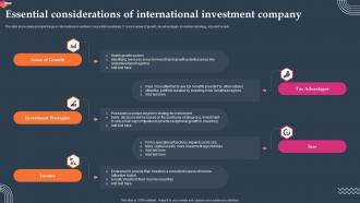 Essential Considerations Of International Investment Company