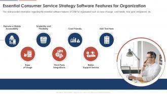 Essential Consumer Service Strategy Software Features For Organization Consumer Service Strategy