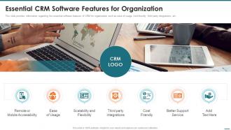 Essential Crm Software Features For Organization Crm Digital Transformation Toolkit