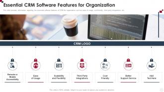 Essential CRM Software Features For Organization How To Improve Customer Service Toolkit