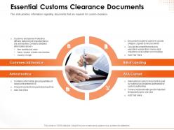 Essential customs clearance documents invoice ppt powerpoint presentation file good