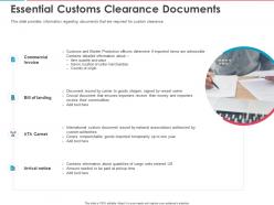 Essential customs clearance documents ppt powerpoint presentation summary template