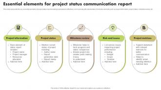Essential Elements For Project Status Communication Report