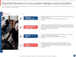 Essential elements in a successful merger and acquisition overview of merger and acquisition