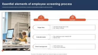 Essential Elements Of Employee Screening Process