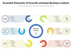 Essential elements of growth oriented business culture