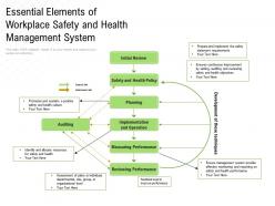 Essential elements of workplace safety and health management system