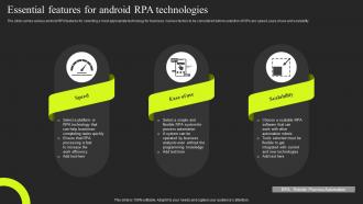 Essential Features For Android RPA Technologies