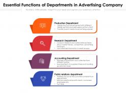 Essential functions of departments in advertising company