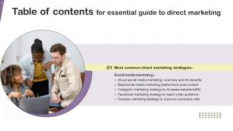 Essential Guide To Direct Marketing Table Of Contents MKT SS V