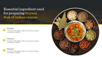 Essential Ingredient Used For Preparing Biryani Dish Of Indian Cuisine