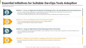 Essential initiatives for suitable devops tools adoption optimum devops tools selection it