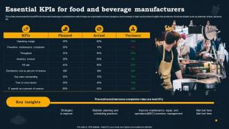 Essential KPIs For Food And Beverage Manufacturers