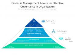 Essential Management Levels For Effective Governance In Organization