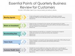 Essential points of quarterly business review for customers