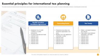 Essential Principles For International Tax Planning
