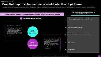 Essential Step To Enter Metaverse World Selection Of Platform Metaverse Everything AI SS V