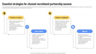 Essential Strategies For Channel Recruitment Partnership Success