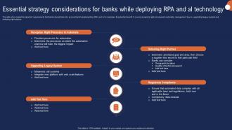 Essential Strategy Considerations For Banks While Deploying RPA And Al Technology