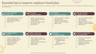 Essential Tips To Improve Employer Brand Plan