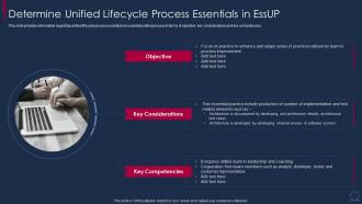 Essential Unified Process Agile Determine Unified Lifecycle Process Essentials