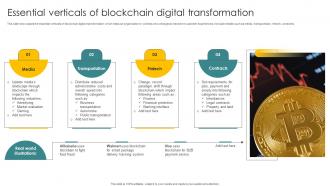 Essential Verticals Of Blockchain Digital Transformation