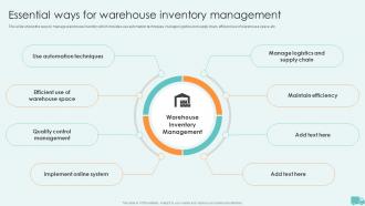 Essential Ways For Warehouse Inventory Management Warehouse And Inventory Management