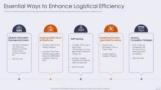 Essential ways to enhance logistical improving logistics management operations