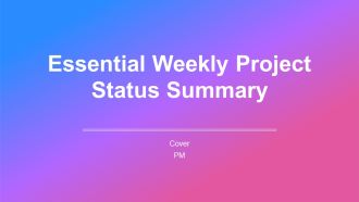 Essential Weekly Project Status Summary PPT Designs AT