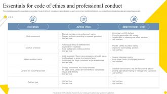 Essentials For Code Of Ethics And Professional Conduct