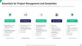 Essentials For Project Management And Completion