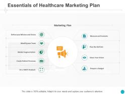 Essentials of healthcare marketing plan team ppt powerpoint presentation pictures images