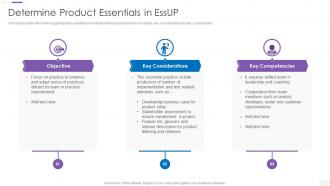 Essup Practice Centric Software Development Product Essentials In Essup