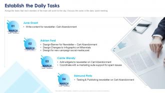 Establish the daily tasks implementing agile marketing in your organization