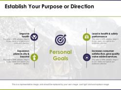 Establish your purpose or direction ppt professional graphics example